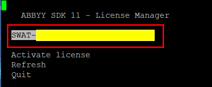 Activated license
