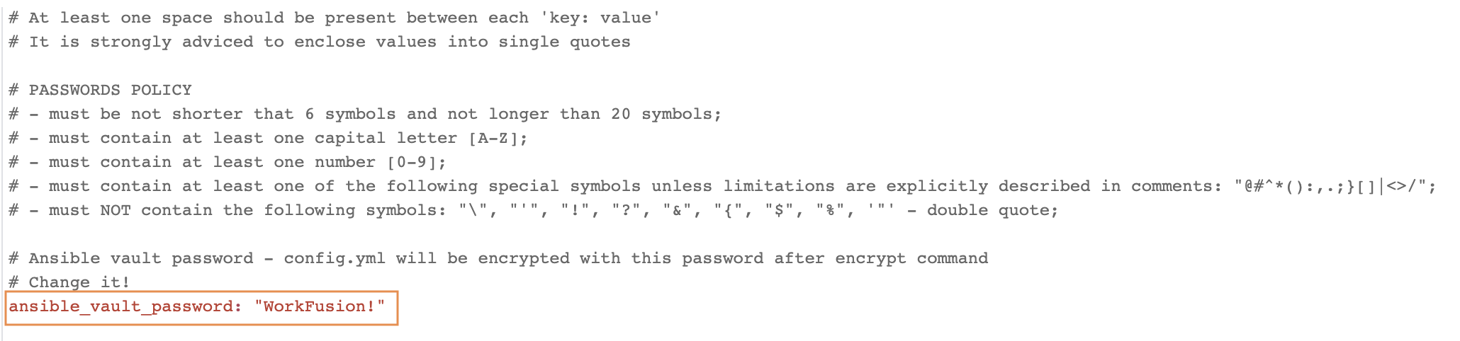 Ansible pass