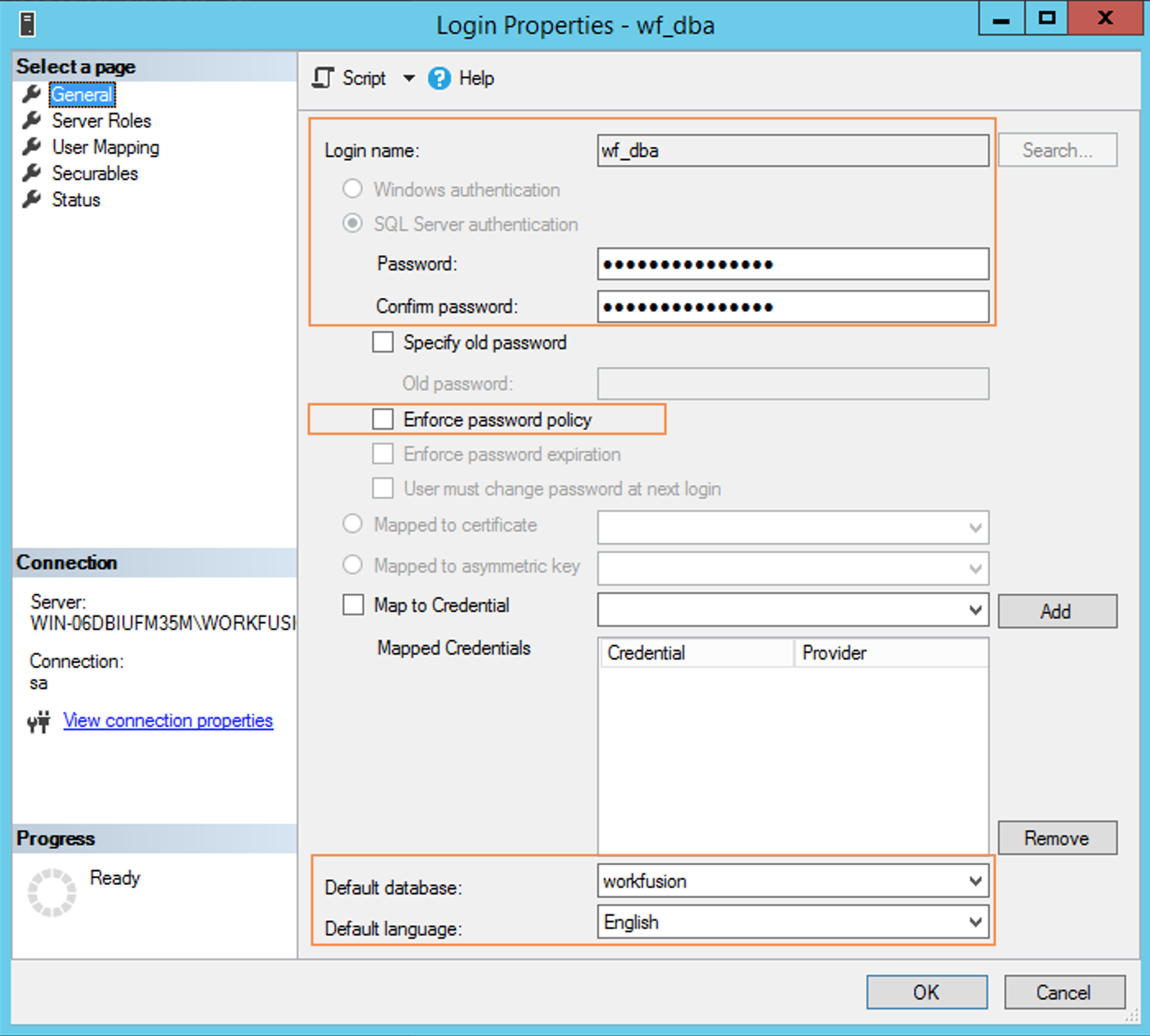 Create DB owner