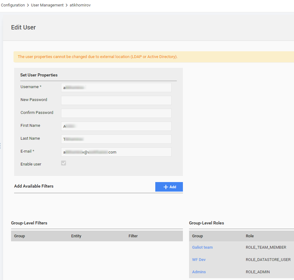 Edit LDAP user