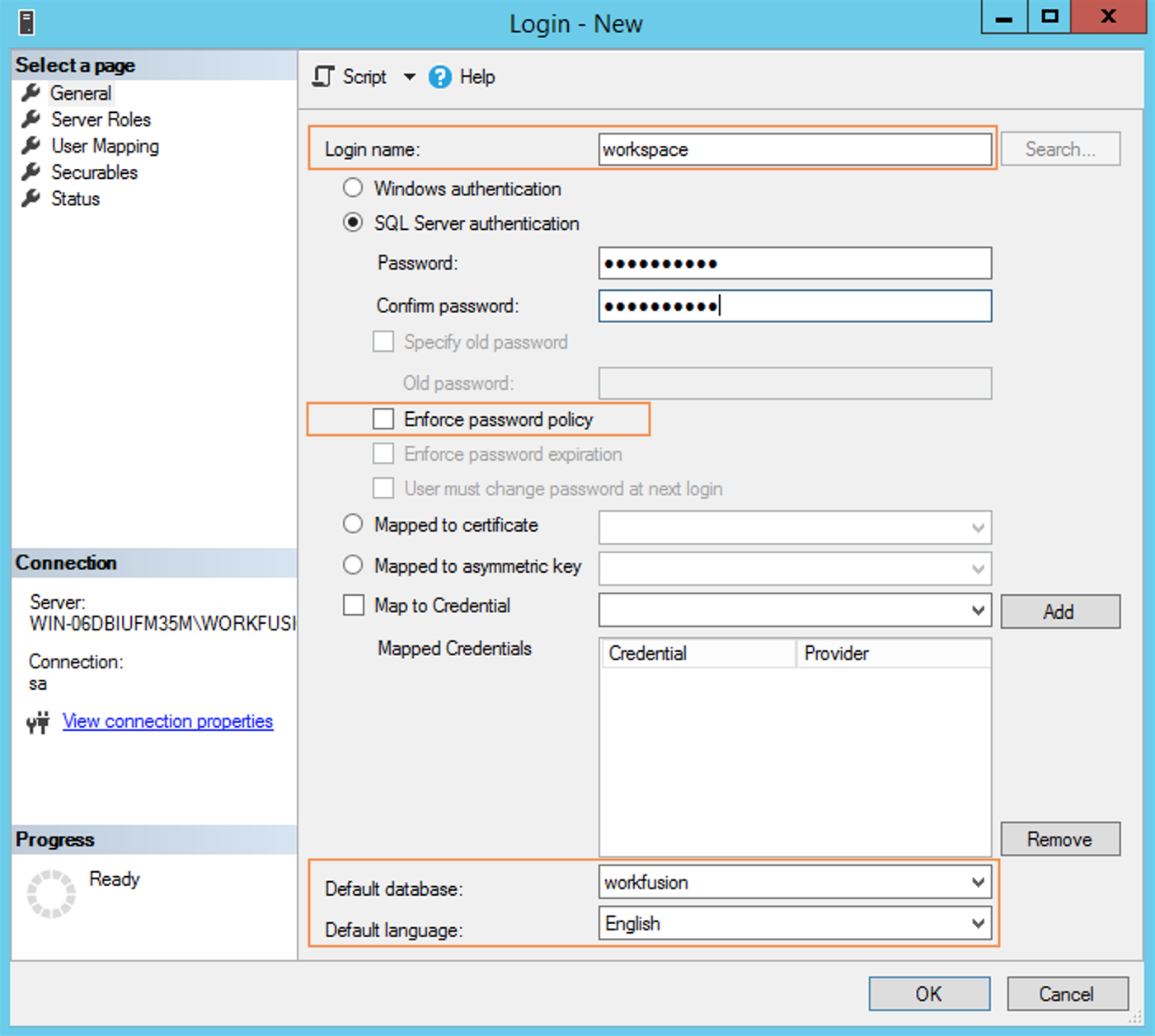 SQL auth