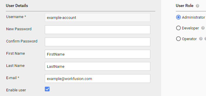 Create user