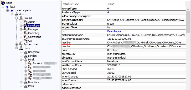 User groups filter