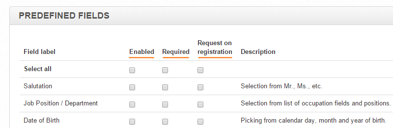 Custom Profile Fields