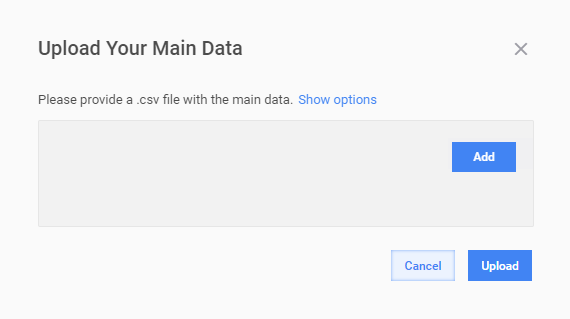 Upload Data Popup