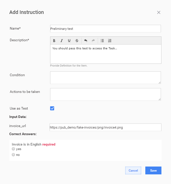Add Instruction as Test