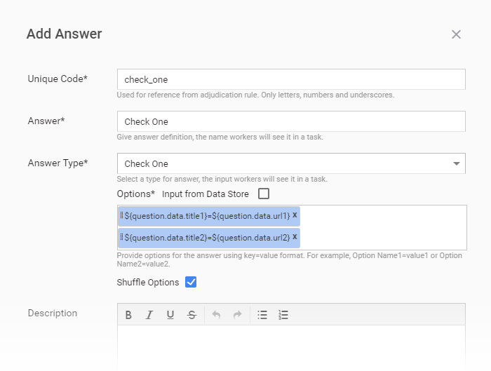 Dynamic Expressions in Answer Options
