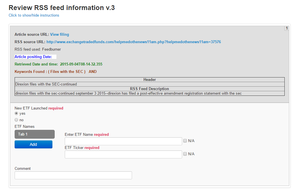 Review RSS Human Task