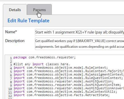 Rule Template Params