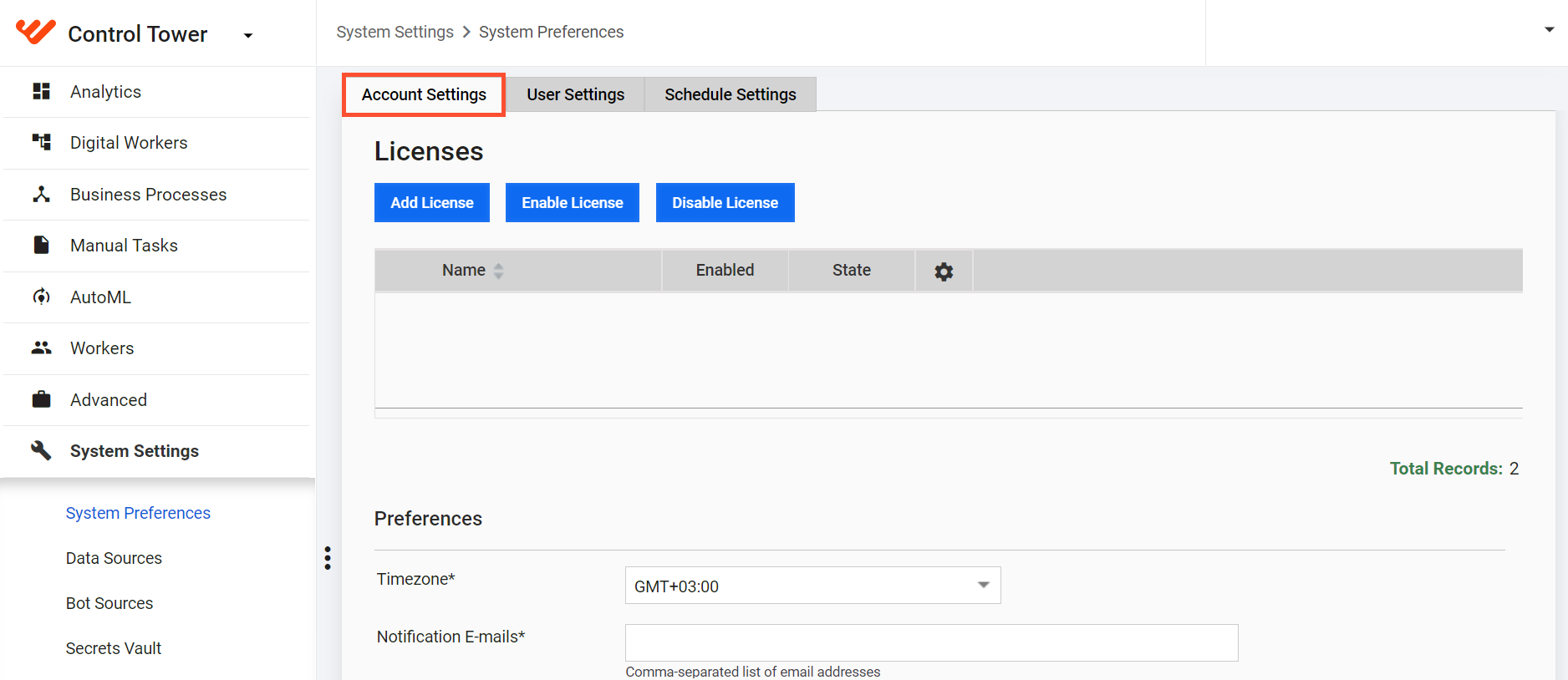 Account Settings
