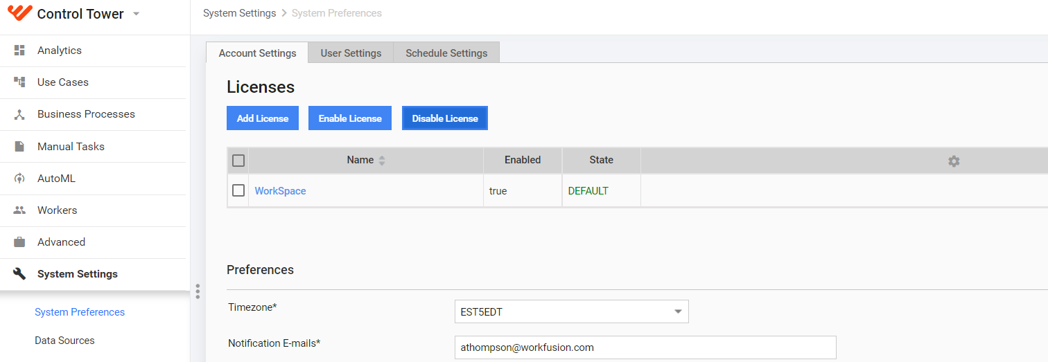 Account Settings