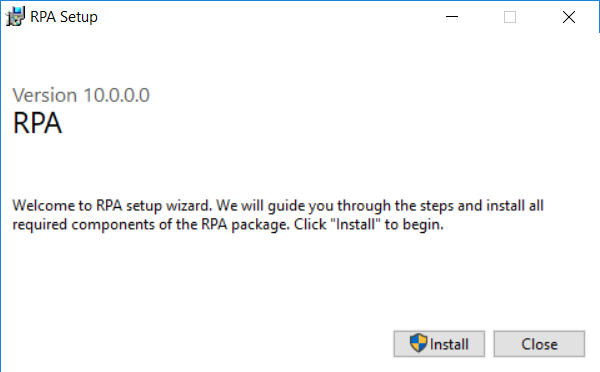 RPA Setup Wizard