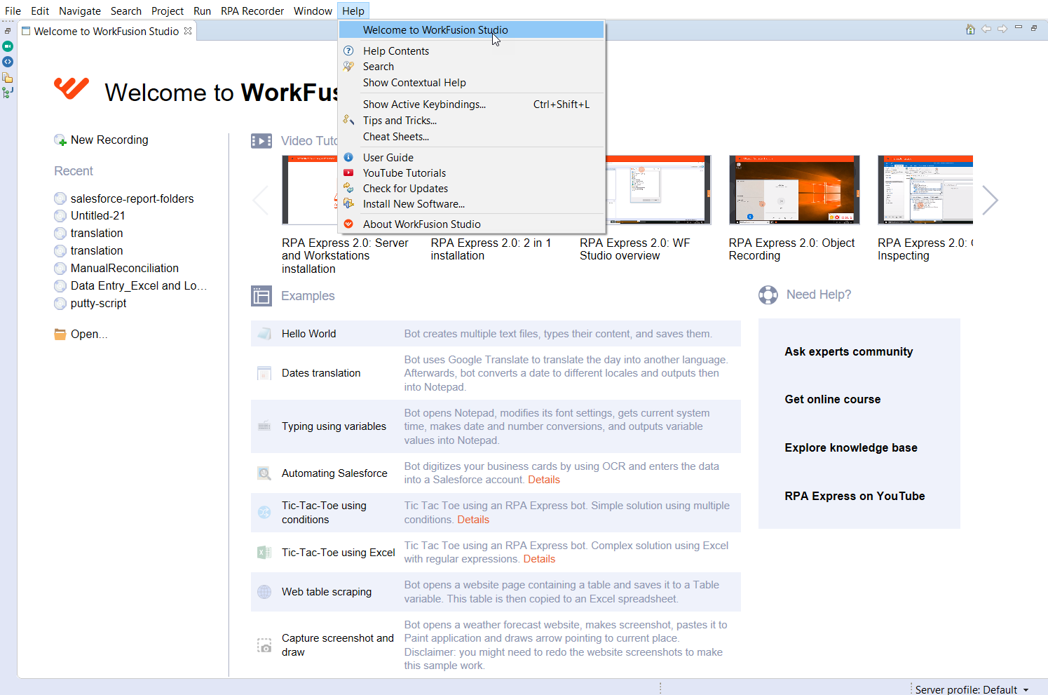 WorkFusion Studio samples