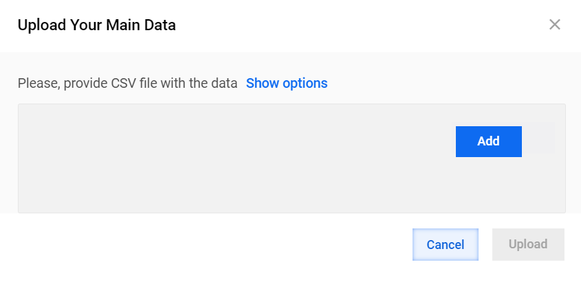 Upload Data Popup
