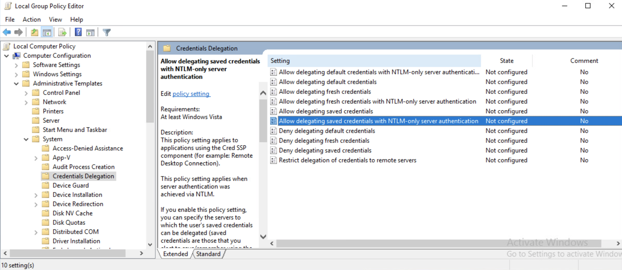 Local Group Policy Editor