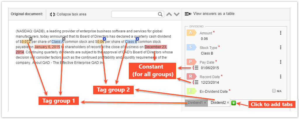 Tag groups