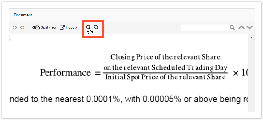 Document zooming