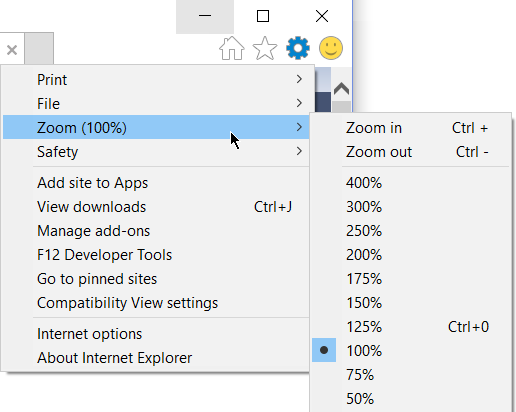 Zoom options